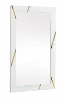 Nixa Modern White & Gold Mirror