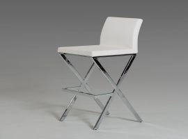 Dean - Modern White Leatherette Bar Stool (set Of 2)