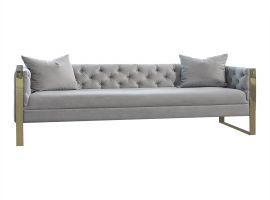 Grey Hollywood Velvet Sofa