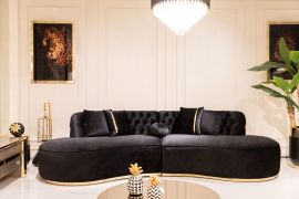 Laurent Black Velvet Sectional