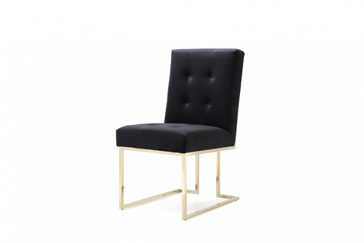 Legend Modern Black & Gold Dining Chair (set Of 2)