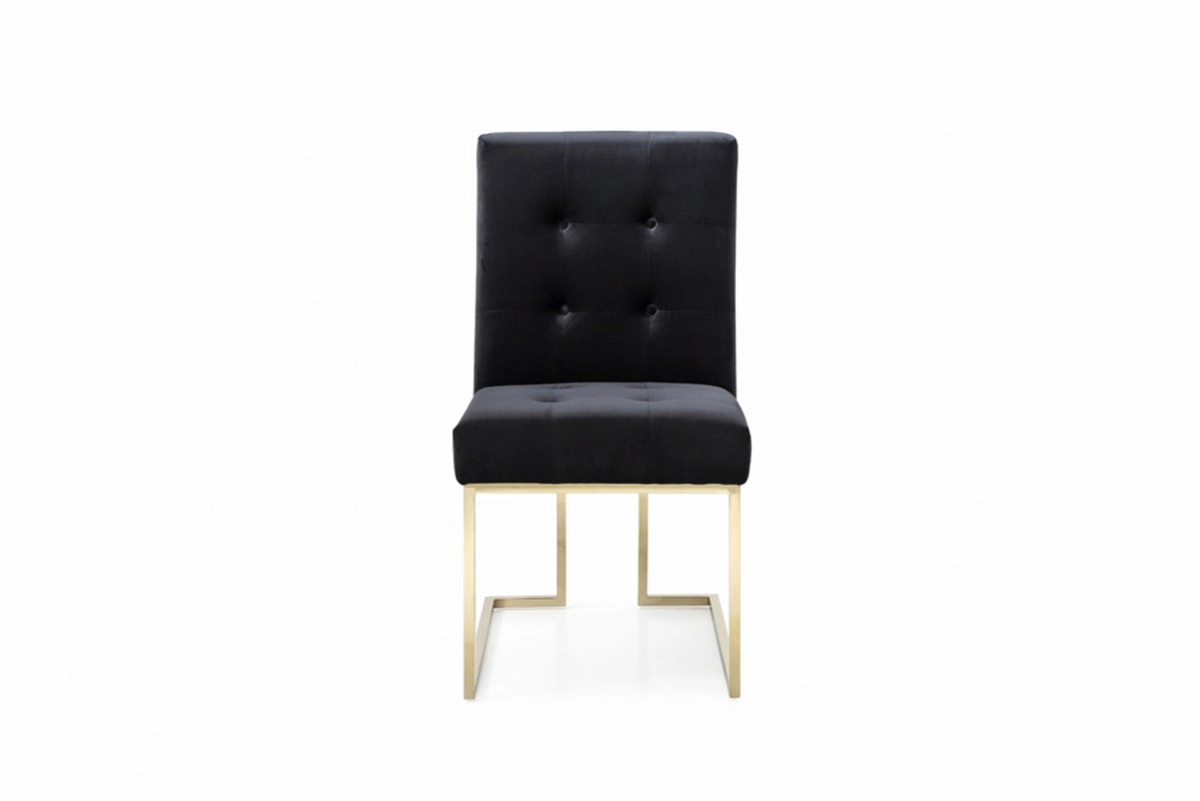 Legend Modern Black & Gold Dining Chair (set Of 2)