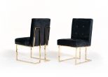 Legend Modern Black & Gold Dining Chair (set Of 2)